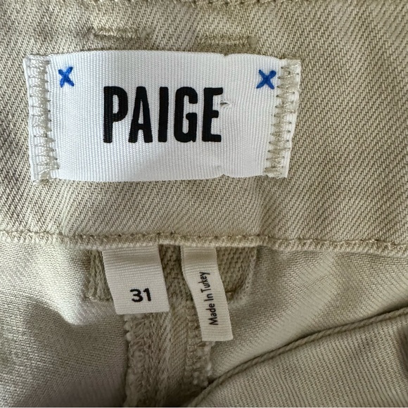 Paige Dion Flare Leg Utility Cargo Jeans in Vintage Warm Sand Size 32 X 30 READ - Picture 14 of 15